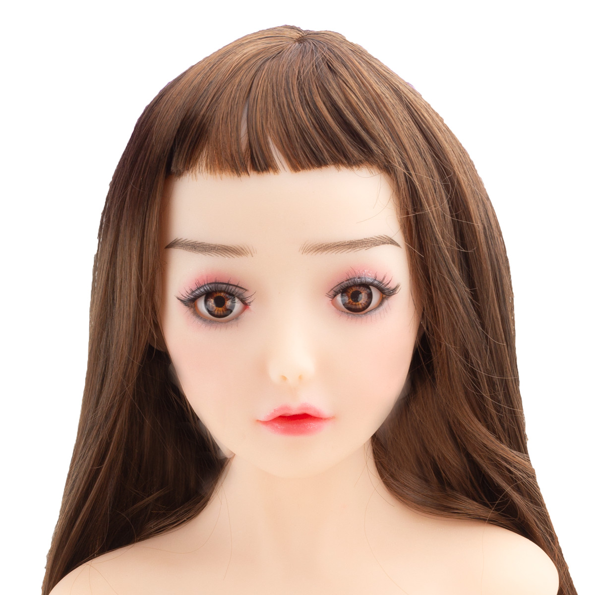 Lily - Boneca Meio Corpo em TPE com Pele Branca, Cabelo Longo, Olhos Castanhos, Seios Pequenos - 6,800 kg e 60 cm - 2