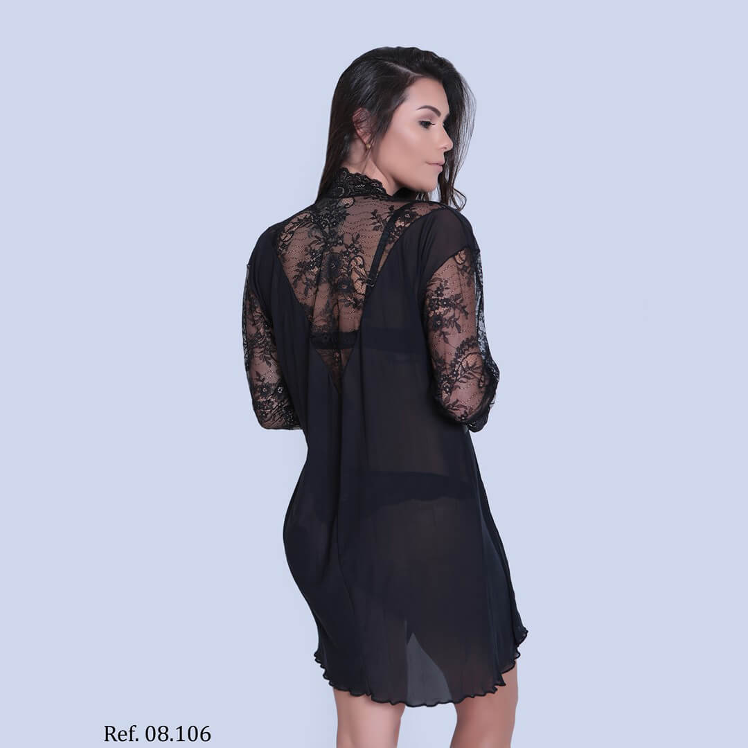 Lingerie Chamour - Robe em Tule e Renda | Disponível em 4 Cores e 4 Tamanhos - 2
