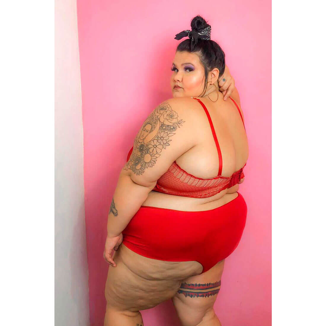 Lingerie Dully - Conjunto de Lingerie sem Bojo Plus Size Cropped Rendado Vermelho Rubi | Disponível em 3 Tamanhos - 2