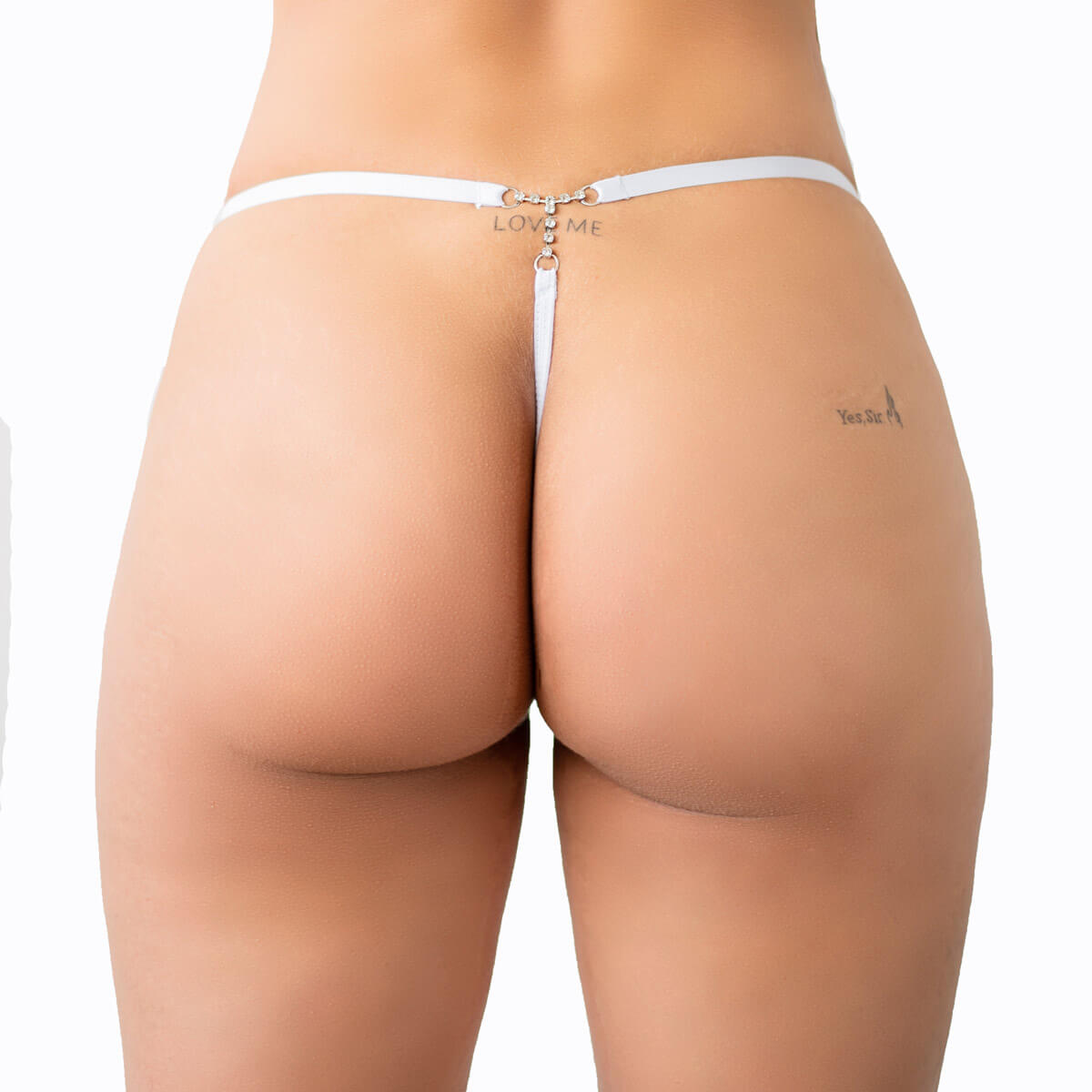 Lingerie Fascino - Calcinha Fio Dental em Renda com Detalhes de Pedras Brilhantes - Tamanho Único | Disponível em 3 Cores - 6