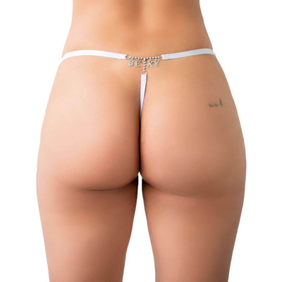 Foto 4 do produto Lingerie Fascino - Calcinha Fio Dental Rendada "Sexy" - Tamanho Único | Disponível em 3 Cores