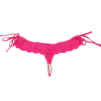 Foto 1 do produto Lingerie Fascino - Calcinha Fio Dental Tailandesa em Renda com Amarras nas Laterais e Detalhes de Pérolas - Tamanho Único | Disponível em 4 Cores