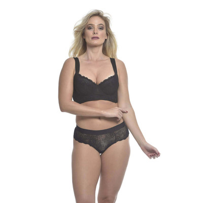 Lingerie Flor da Rosa - Conjunto em Renda com Alça Larga | Disponível em 5 Tamanhos