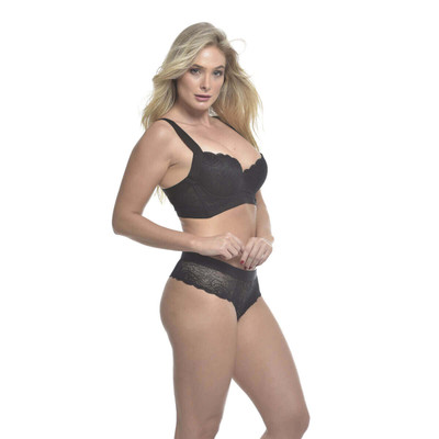 Foto 2 do produto Lingerie Flor da Rosa - Conjunto em Renda com Alça Larga | Disponível em 5 Tamanhos
