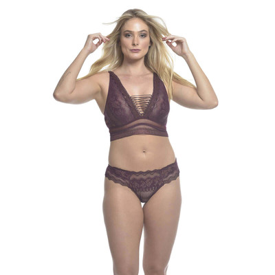 Lingerie Flor da Rosa - Conjunto em Renda com Guipir e Fitas | Disponível em 4 Cores e 5 Tamanhos