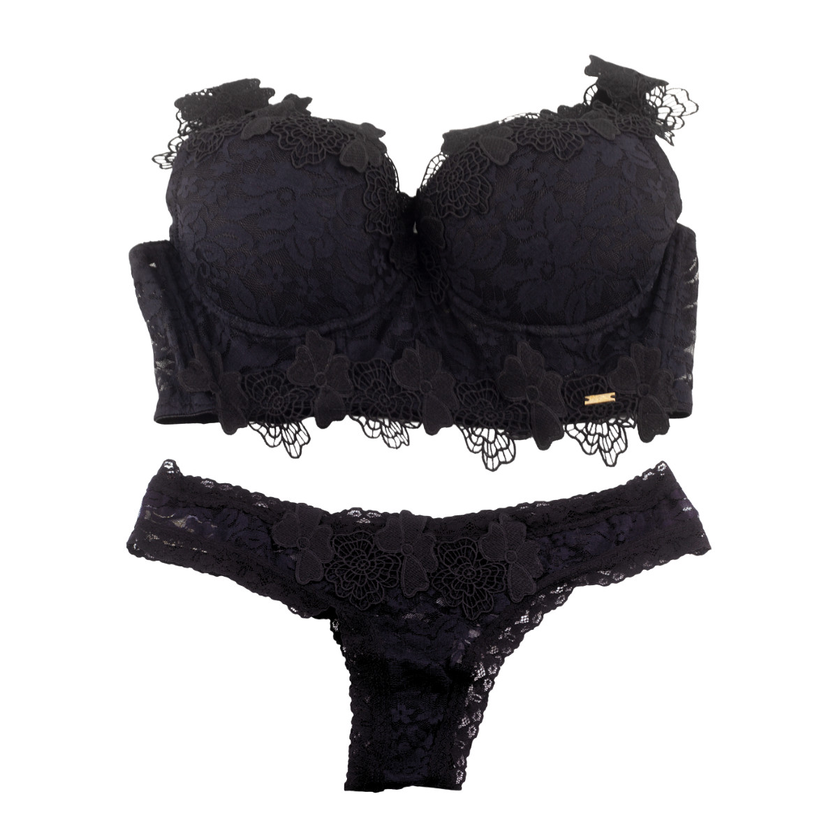 Conjunto em Rendão e Guipir - Lingerie Flor da Rosa | Disponível em 5 Cores e 5 Tamanhos - 14