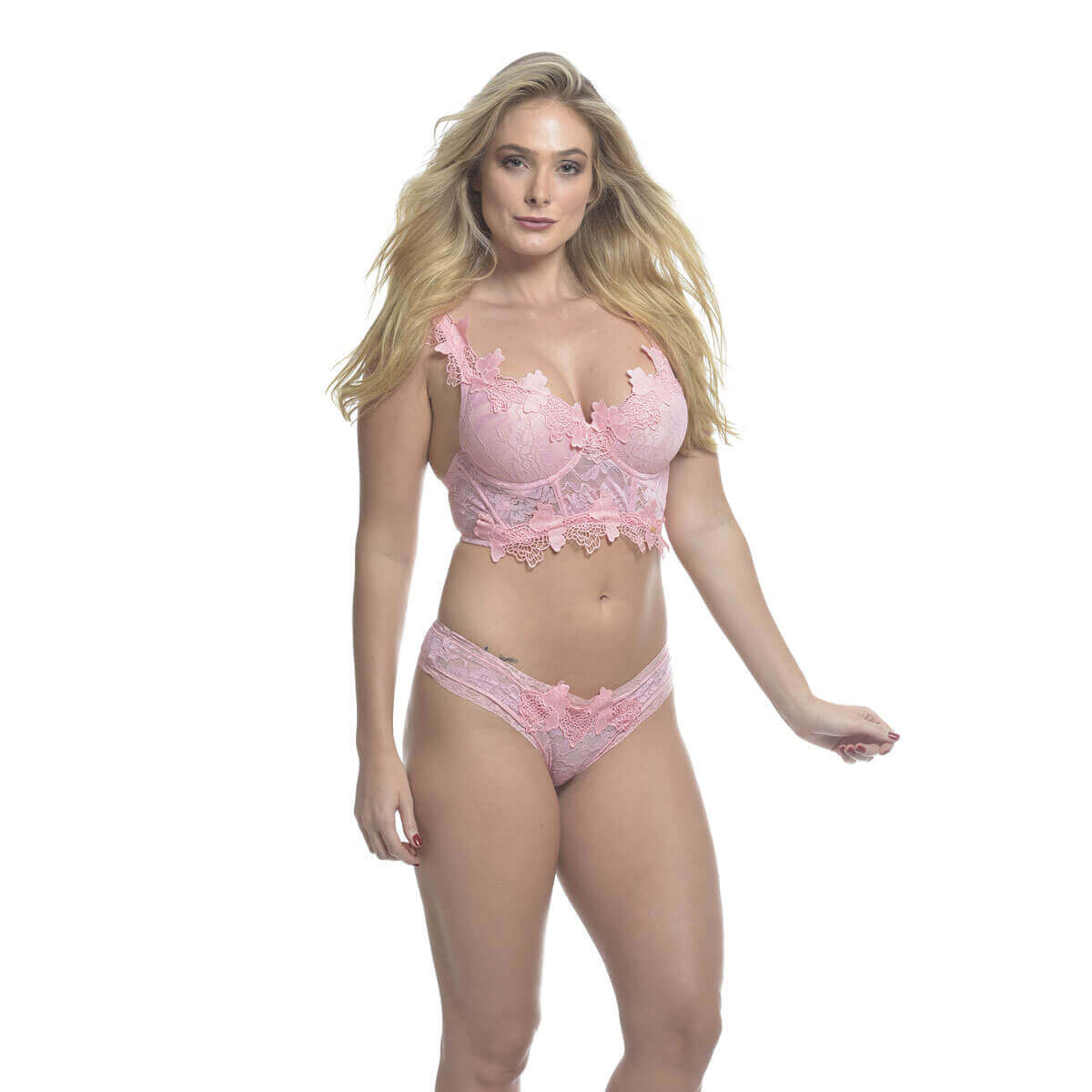 Lingerie Flor da Rosa - Conjunto em Rendão e Guipir | Disponível em 5 Tamanhos e 5 Cores - 4