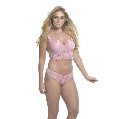 Foto 4 do produto Lingerie Flor da Rosa - Conjunto em Rendão e Guipir | Disponível em 5 Tamanhos e 5 Cores