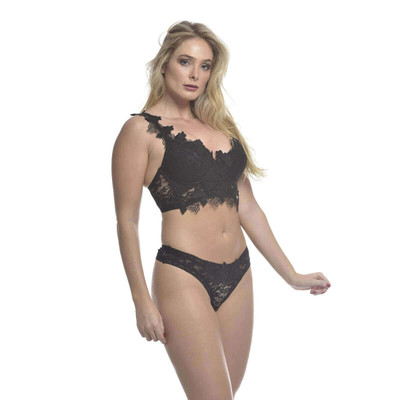 Lingerie Flor da Rosa - Conjunto em Rendão e Guipir | Disponível em 5 Tamanhos e 5 Cores