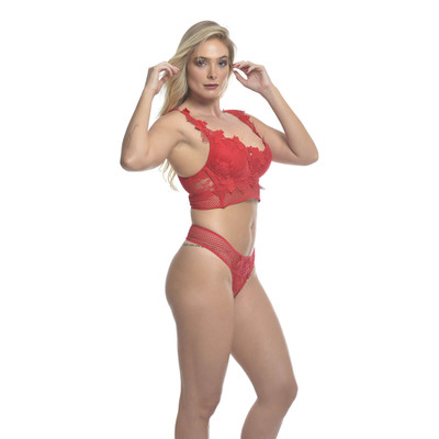 Foto 5 do produto Lingerie Flor da Rosa - Conjunto em Rendão com Guipir | Disponível em 5 Cores e 5 Tamanhos