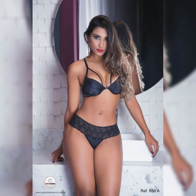 Foto 5 do produto Lingerie Garota Veneno - Conjunto com Strappy | Disponível em 2 Cores e 4 Tamanhos