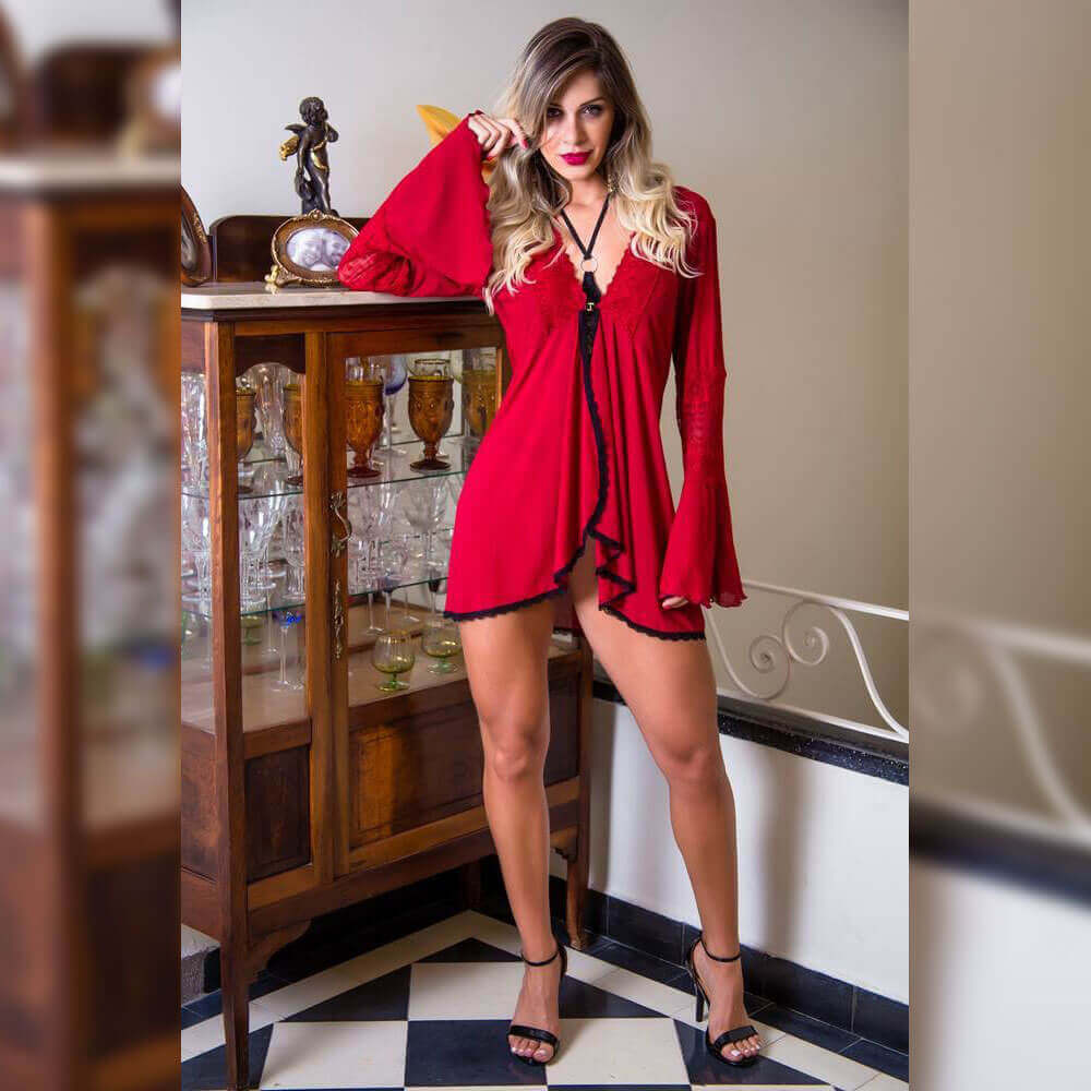 Lingerie Garota Veneno - Negligê | Disponível em 4 Cores e 4 Tamanhos - 6