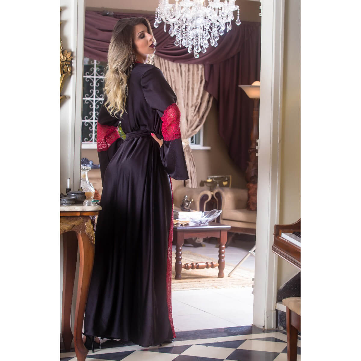 Lingerie Garota Veneno - Robe Longo | Disponível em 4 Cores e 4 Tamanhos - 6