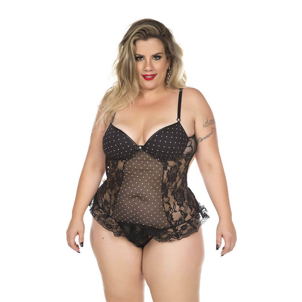 Lingerie Pimenta Sexy - Body Agatha - Plus Size | Disponível em 3 Cores - 3