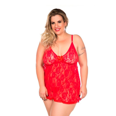 Foto 1 do produto Camisola Renda Fechada - Pimenta Sexy Lingerie | Tamanho Plus Size | Disponível em 3 Cores