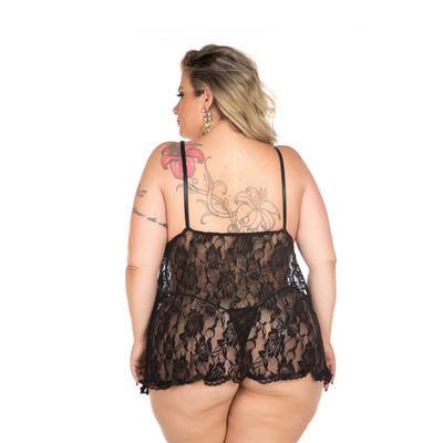 Foto 6 do produto Camisola Renda Fechada - Pimenta Sexy Lingerie | Tamanho Plus Size | Disponível em 3 Cores
