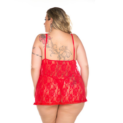 Foto 2 do produto Camisola Renda Fechada - Pimenta Sexy Lingerie | Tamanho Plus Size | Disponível em 3 Cores