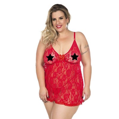 Foto 5 do produto Lingerie Pimenta Sexy - Camisola Renda Fechada - Plus Size | Disponível em 3 Cores