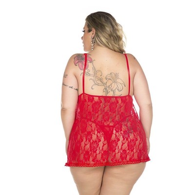 Foto 6 do produto Lingerie Pimenta Sexy - Camisola Renda Fechada - Plus Size | Disponível em 3 Cores
