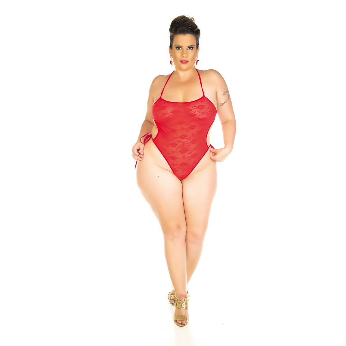 Lingerie Pimenta Sexy - Body Renda Frente Única Plus Size | Disponível em 3 Cores - 5