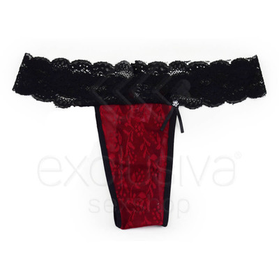 Foto 1 do produto Lingerie Pimenta Sexy - Calcinha  Pérola | Cor: Vermelho com Detalhe Preto