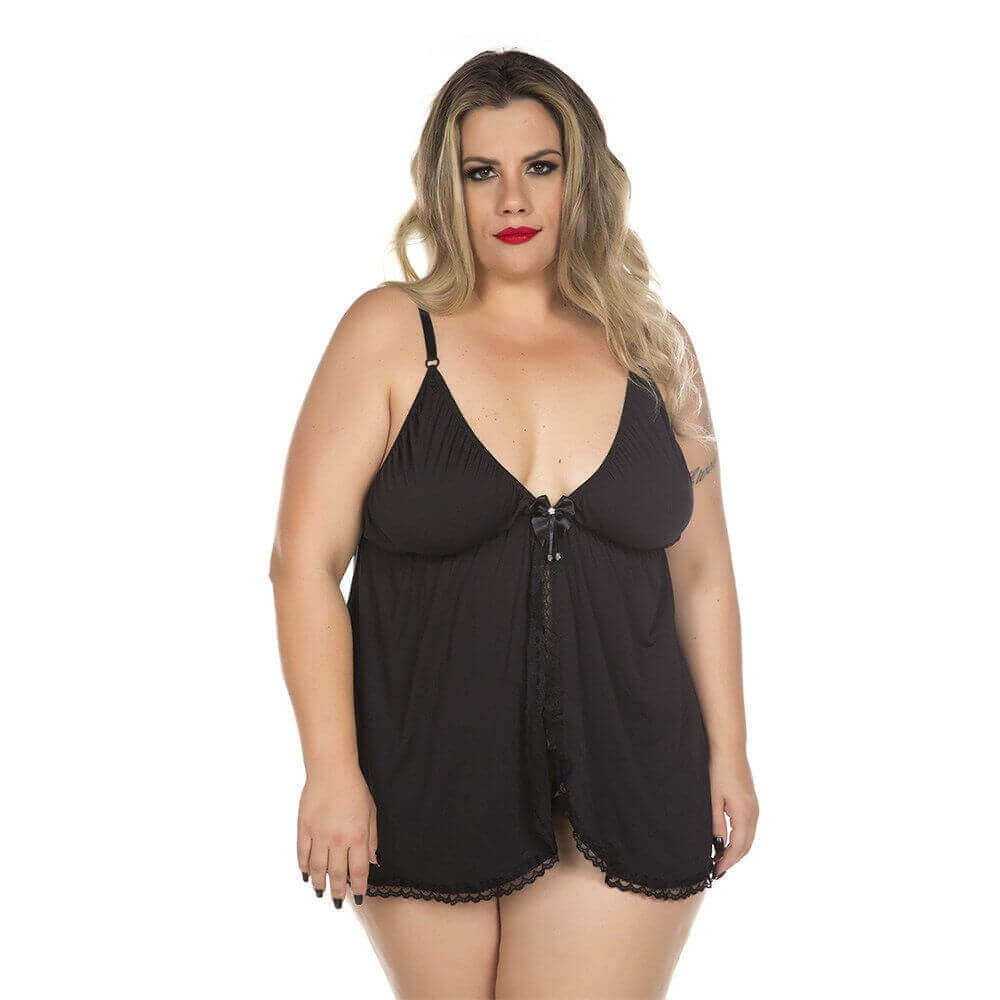 Lingerie Pimenta Sexy - Camisola Dantele Aberta Plus Size | Disponível em 4 Cores - 3