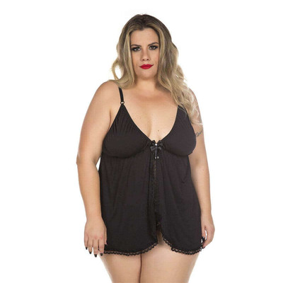 Foto 3 do produto Lingerie Pimenta Sexy - Camisola Dantele Aberta Plus Size | Disponível em 4 Cores