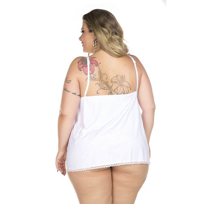 Foto 2 do produto Lingerie Pimenta Sexy - Camisola Dantele Aberta Plus Size | Disponível em 4 Cores