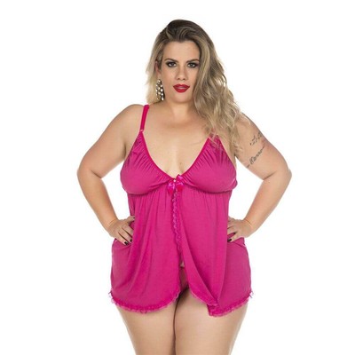 Foto 7 do produto Lingerie Pimenta Sexy - Camisola Dantele Aberta Plus Size | Disponível em 4 Cores