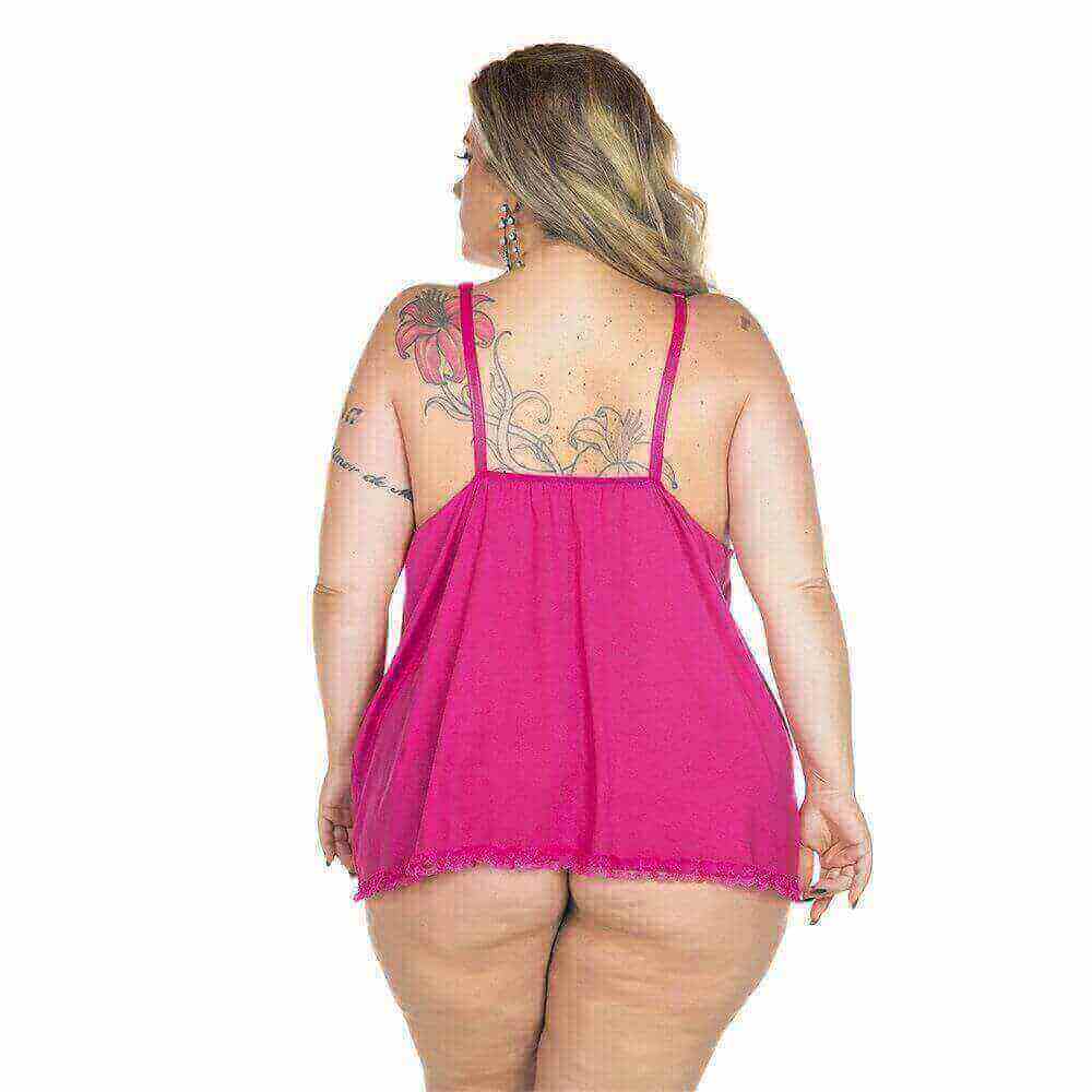 Lingerie Pimenta Sexy - Camisola Dantele Aberta Plus Size | Disponível em 4 Cores - 8
