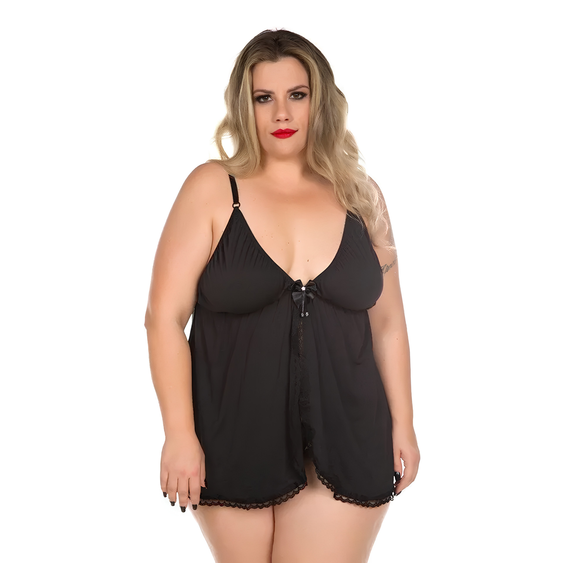 Camisola Dantele Fechada - Pimenta Sexy Lingerie | Tamanho Único Plus Size | Disponível em 4 Cores - 7