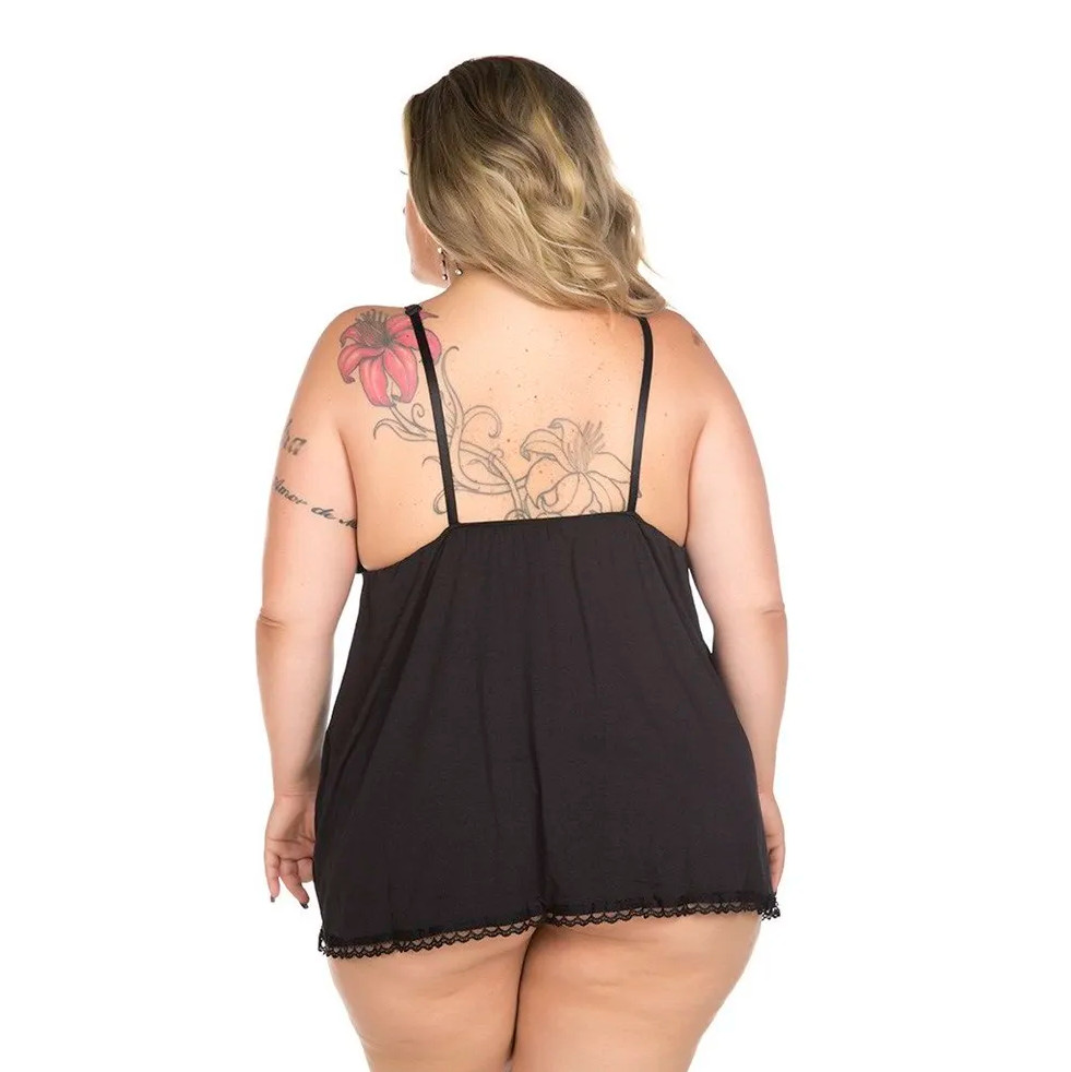 Camisola Dantele Fechada - Pimenta Sexy Lingerie | Tamanho Único Plus Size | Disponível em 4 Cores - 8