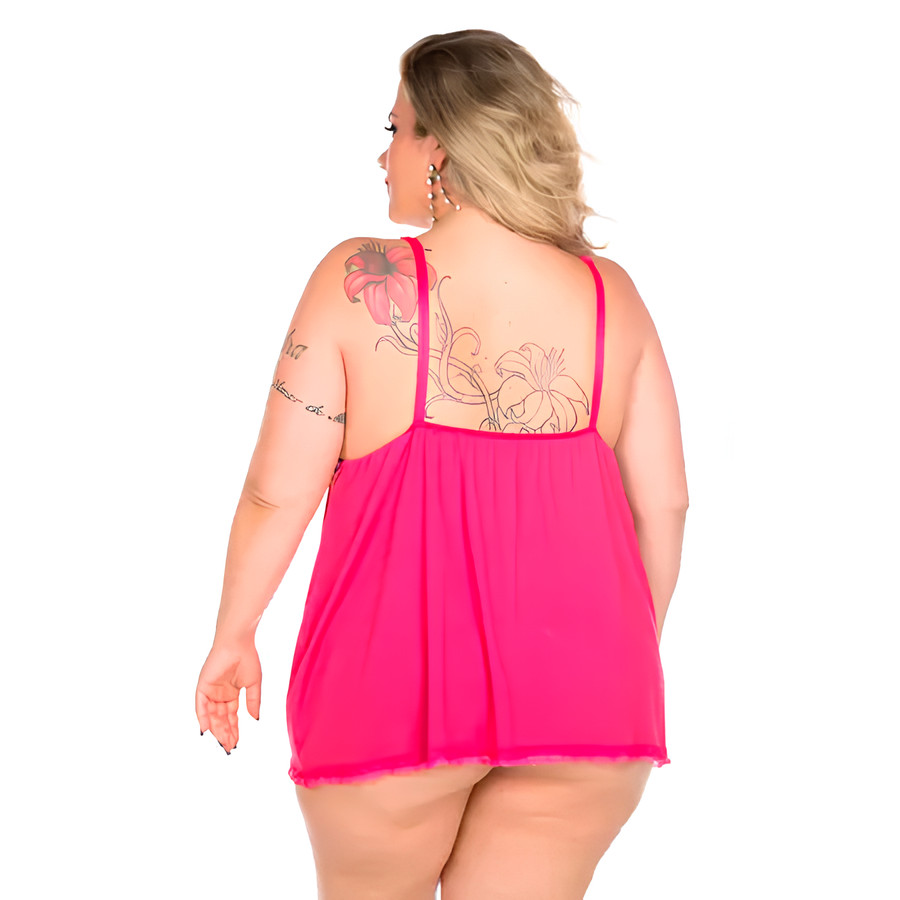 Camisola Dantele Fechada - Pimenta Sexy Lingerie | Tamanho Único Plus Size | Disponível em 4 Cores - 4