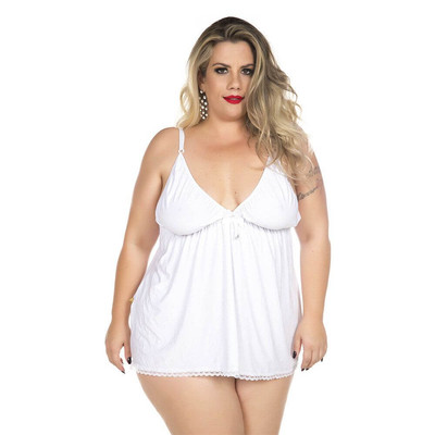 Lingerie Pimenta Sexy - Camisola Dantele Fechada Plus Size | Disponível em 4 Cores