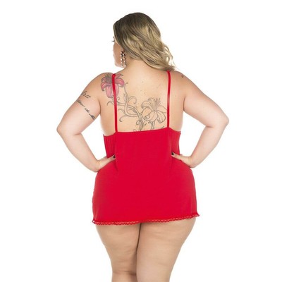 Foto 4 do produto Lingerie Pimenta Sexy - Camisola Dantele Fechada Plus Size | Disponível em 4 Cores
