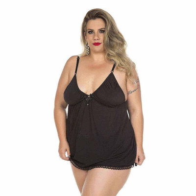 Foto 5 do produto Lingerie Pimenta Sexy - Camisola Dantele Fechada Plus Size | Disponível em 4 Cores