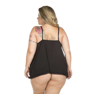 Foto 6 do produto Lingerie Pimenta Sexy - Camisola Dantele Fechada Plus Size | Disponível em 4 Cores