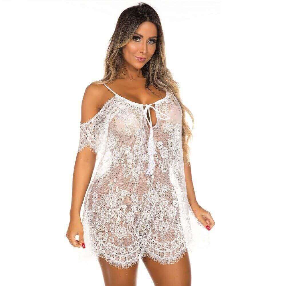 Lingerie Pimenta Sexy - Camisola Mônaco Chantily - Tamanho Único | Disponível em 2 Cores - 3