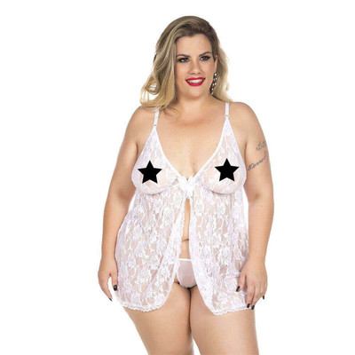 Foto 1 do produto Lingerie Pimenta Sexy - Camisola Renda Aberta - Tamanho: Plus Size | Disponível em 3 Cores