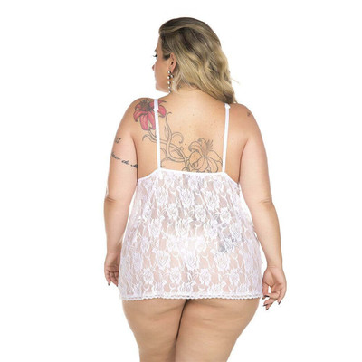 Foto 2 do produto Lingerie Pimenta Sexy - Camisola Renda Aberta - Tamanho: Plus Size | Disponível em 3 Cores