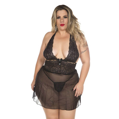 Foto 1 do produto Lingerie Pimenta Sexy - Camisola Renda Curta Plus Size | Disponível em 3 Cores