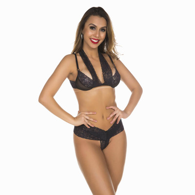 Foto 1 do produto Lingerie Pimenta Sexy - Conjunto Renda Chick - Tamanho Único