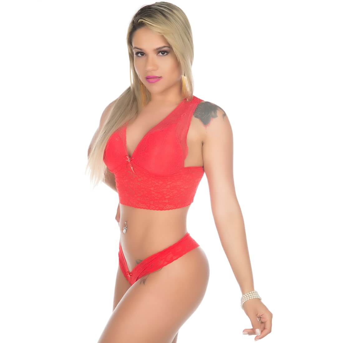 Lingerie Pimenta Sexy - Conjunto Renda | Disponível em 3 Cores - 3