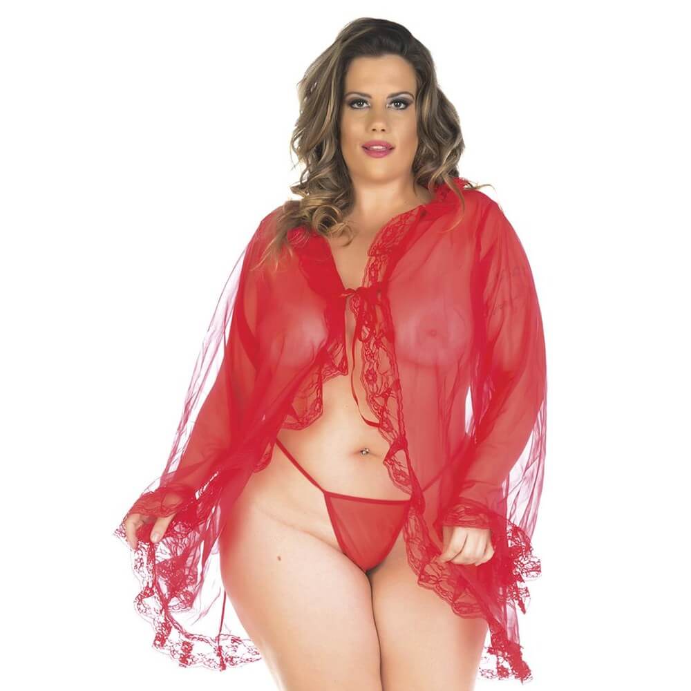 Lingerie Pimenta Sexy - Robe Tentação Plus Size | Disponível em 3 Cores - 5
