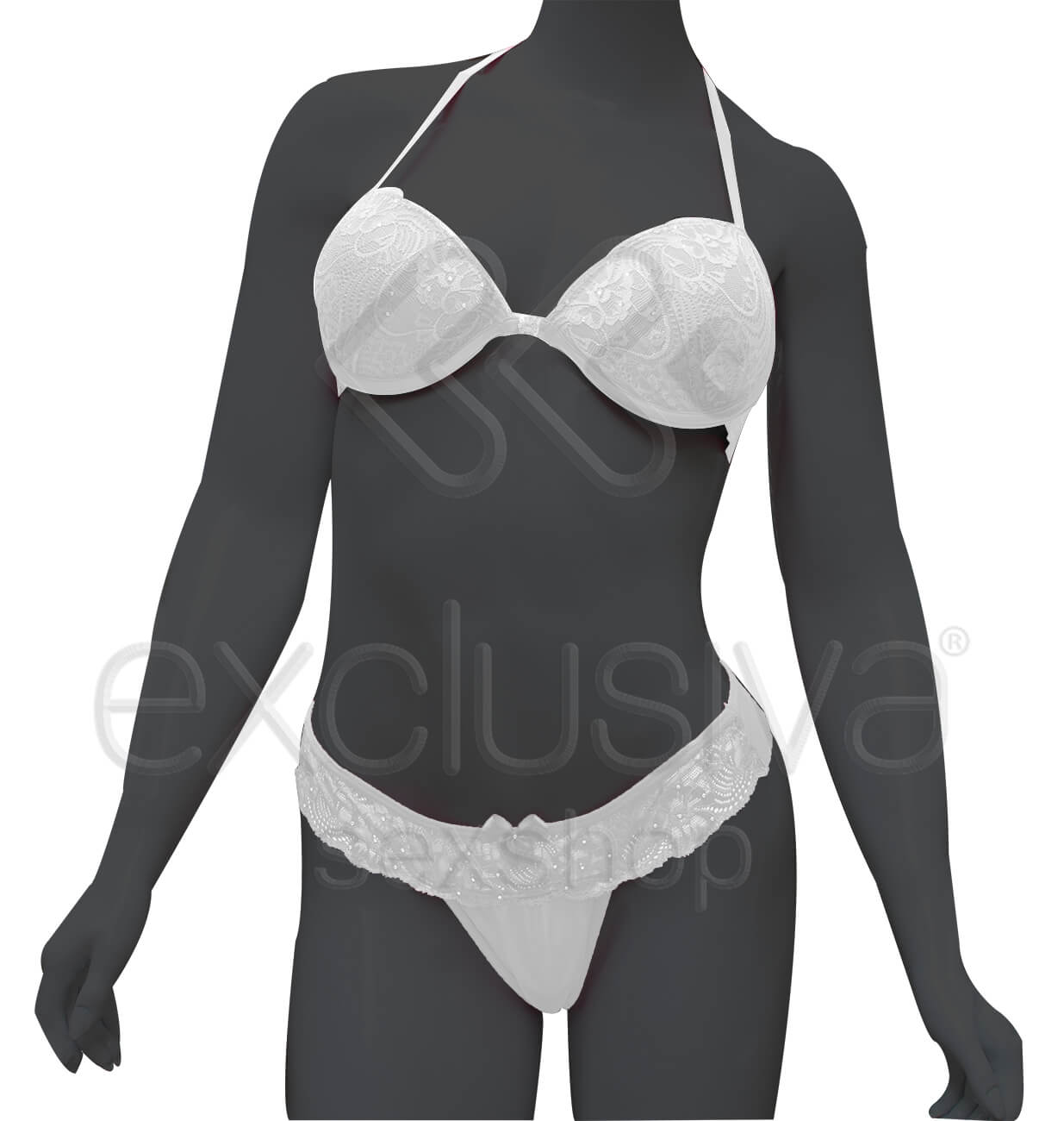 Lingerie Ranny's - Conjunto Nadador Coração | Disponível em 3 Cores e 4 Tamanhos - 4