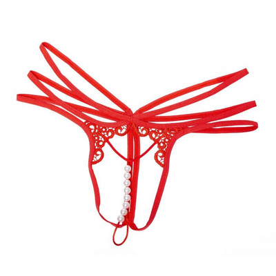 Foto 3 do produto Lingerie Sapeka - Calcinha Tailandesa Fio Dental Mia com Strappy e Perolas - Tamanho Único | Disponível em 2 Cores