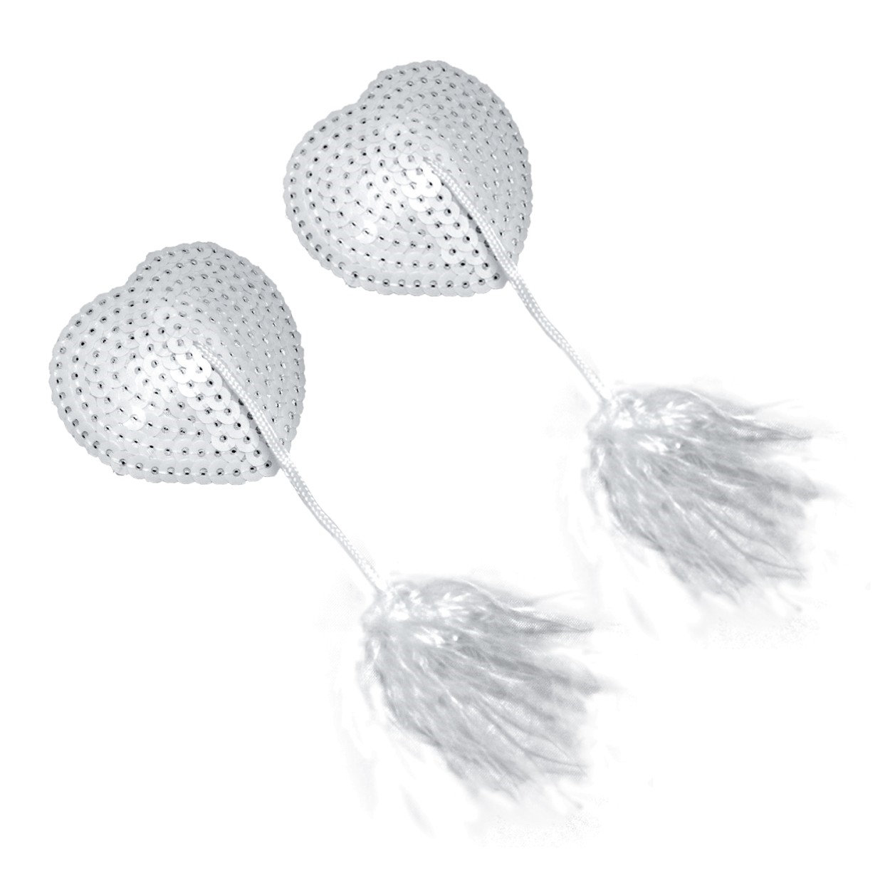 Lingerie Sapeka - Tapa Seios Nipple Cover Snow em Forma de Coração com Plumas - 2