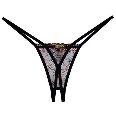 Foto 3 do produto Lingerie Sensualle - Calcinha Raspadinha com Abertura | Cor: Preto com Detalhe Vermelho