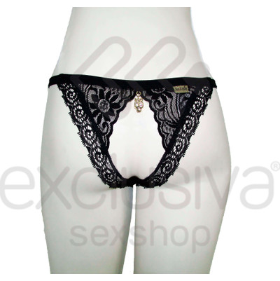 Foto 5 do produto Lingerie Sensualle - Calcinha Vou Ás Compras com Abertura no Bumbum e Pingente | Disponível em 3 Cores