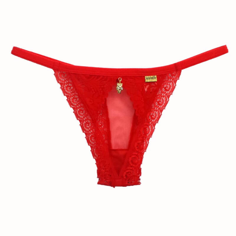 Lingerie Sensualle - Calcinha Vou Ás Compras com Abertura no Bumbum e Pingente | Disponível em 3 Cores - 2